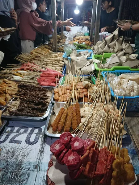 Nasi Cing Angkringan Junk Food Gorengan Small Size Night Street — стоковое фото