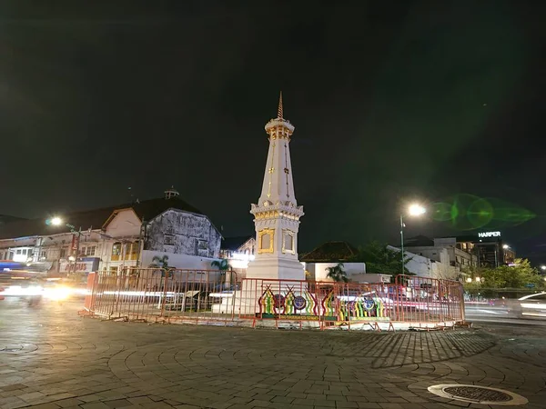 Foto Editorial Velocidad Lenta Tugu Yogyakarta Monumento Noche Yogya Jogja —  Fotos de Stock