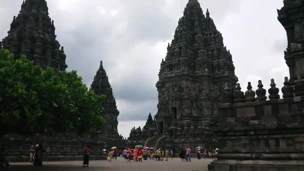 Footage Editorial Prambanan Temple November 2022 Indonesia Cental Java Yogyakarta — Stock video