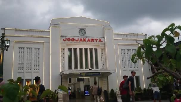 Footage Editorial Train Station Yogyakarta Yogya Jogja Jogjakarta Indonesia November — Stock video
