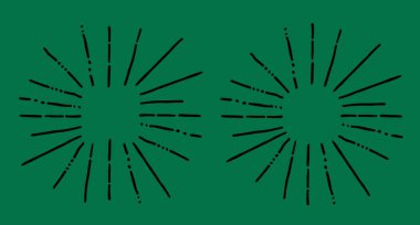 vektör kümesi 2 doodle sunbrust tire, kare ve daire çerçeve