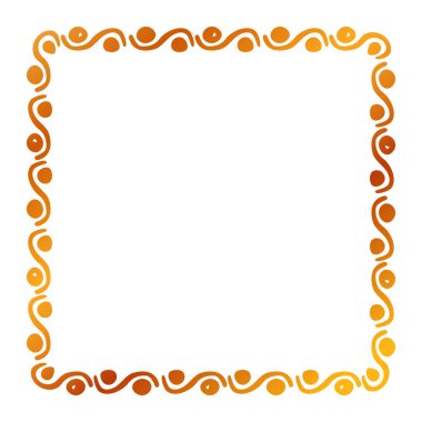 Basit, pürüzsüz, altın kareli vektör. Çiçek kenarı çizimi.