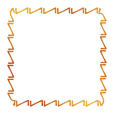 Basit, pürüzsüz, altın kareli vektör. Çiçek kenarı çizimi.