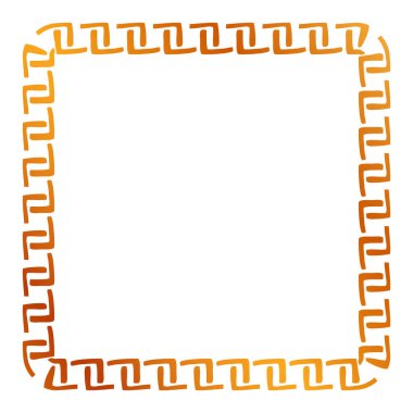 Basit, pürüzsüz, altın kareli vektör. Çiçek kenarı çizimi.