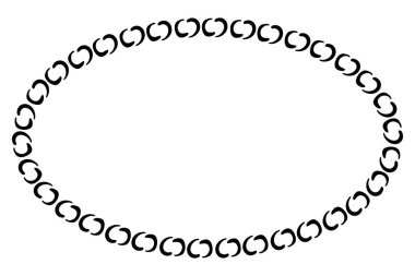 Basit, pürüzsüz vektör oval el çizimi. Çiçek sınırı çizimi.