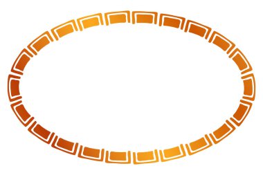 Basit, pürüzsüz vektör, altın oval el, çizim, çiçek sınırı.