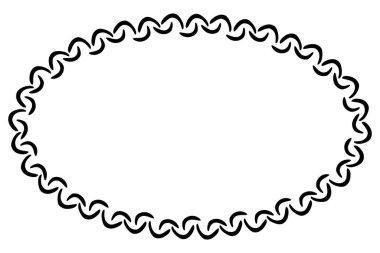 Basit, pürüzsüz vektör oval el çizimi. Çiçek sınırı çizimi.