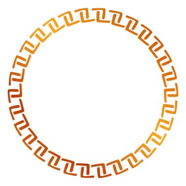 Basit kusursuz vektör, altın çember el. Çiçek kenarı çiz.