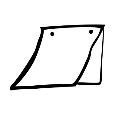 Basit vektör karalama el çizimi, boş not, beyaz üzerine izole