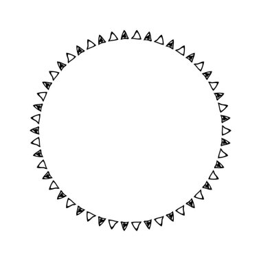 Çember çerçeve, el çizimi beyaz karalama