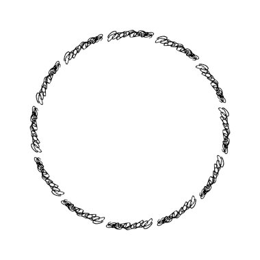 Çember çerçeve, el çizimi beyaz karalama