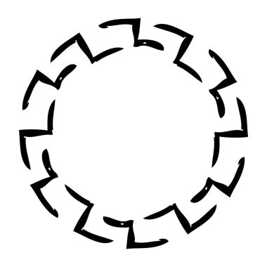 Çember çerçeve, el çizimi beyaz karalama