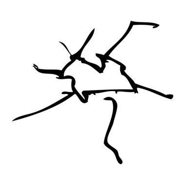 taş, basit vektör el çizim karalama, beyaz üzerine izole