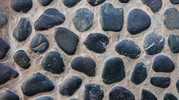 Gri Rough Soyut Şekil Taş Duvar ve Yosun