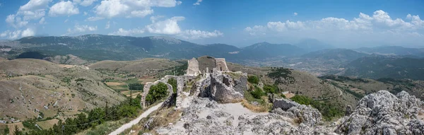 Extra Wide Angle View Ancient Castle Rocca Calascio Film Ladyhawke — Stock Photo, Image