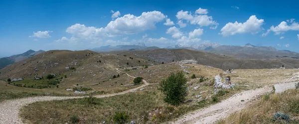 Extra Wide Angle Panoramic View Rocca Calascio Campo Imperatore Gran — Stock Photo, Image
