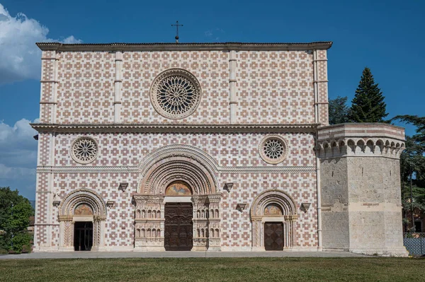 Frumoasa Bazilica Santa Maria Din Aquila Avariata Cutremur Reconstruita — Fotografie, imagine de stoc