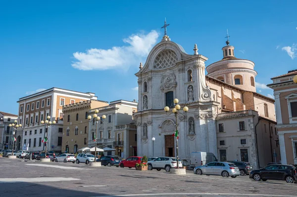 Aquila Italia 2022 Hermosa Piazza Duomo Aquila Con Edificios Históricos — Foto de Stock