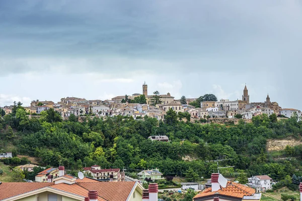 Panorama Krásné Vesnice Atri Kopci Abruzzo — Stock fotografie
