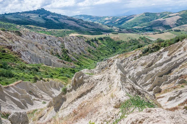 stock image The calanchi di Atri with its stupendous and amazing clayey formations