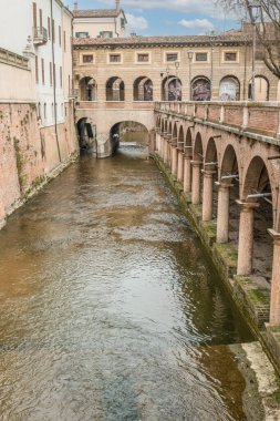 Mantua, İtalya - 02-27-2022: Mantua 'daki güzel Pescherie of Giulio Romano 