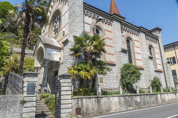 Hermosa Iglesia Anglicana Cadenabbia Lago Como — Foto de Stock