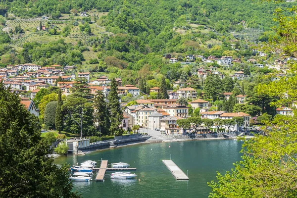 Lenno Itália 2022 Vista Alto Ângulo Lenno Lago Como — Fotografia de Stock