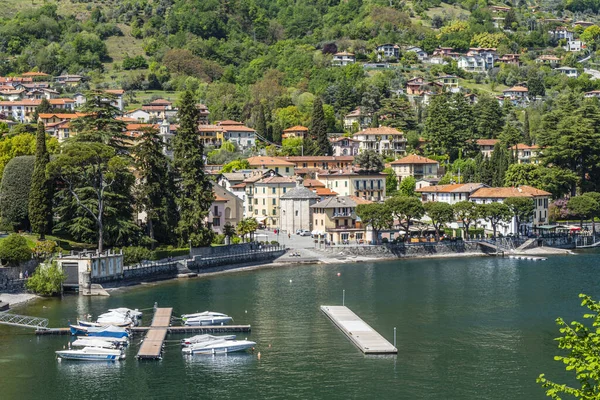 Lenno Włochy 2022 Wysoki Kąt Widzenia Lenno Jeziorze Como — Zdjęcie stockowe