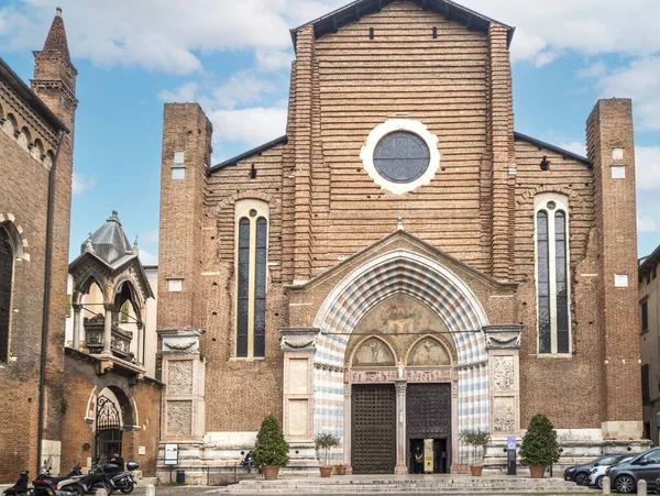 Верона Італія 2022 Прекрасна Базиліка Святої Анастасії Вероні — стокове фото
