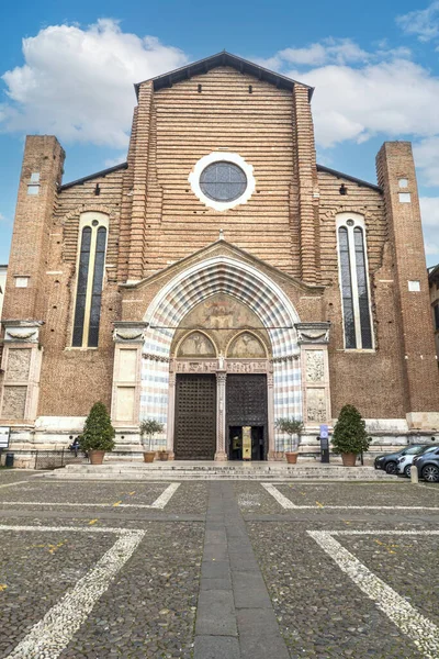 Verona Italia 2022 Bellissima Basilica Santa Anastasia Verona — Foto Stock