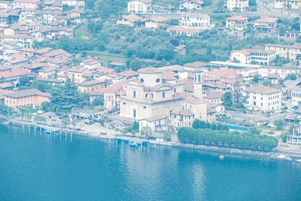 Αεροφωτογραφία Του Sale Marasino Στη Λίμνη Iseo — Φωτογραφία Αρχείου