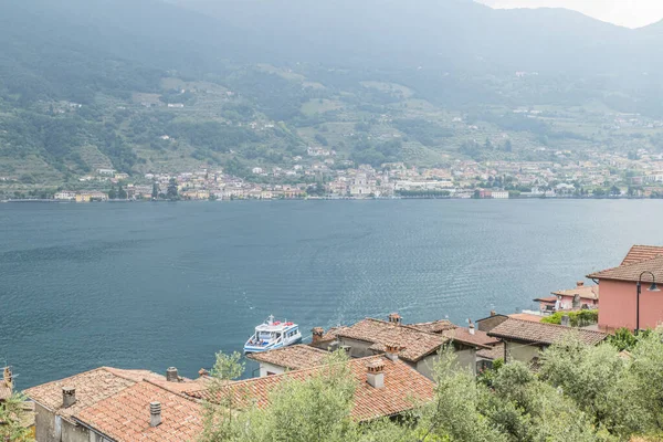 stock image aerial view of Sale Marasino and Carzano in the Lake Iseo