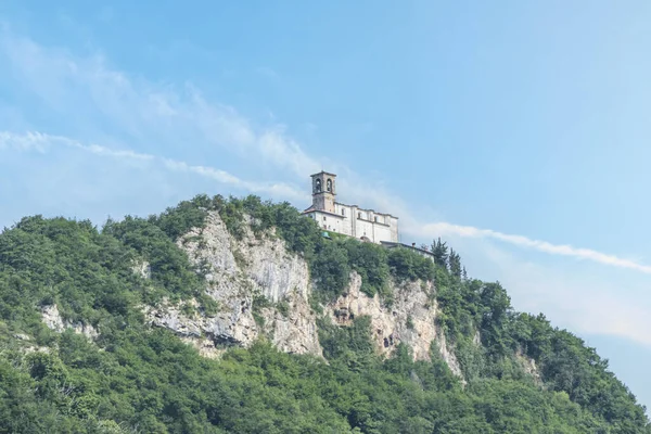 stock image The Sanctuary on the top of Monte Isola on Lake Iseo