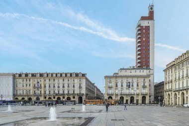 Torino, İtalya - 05-06-2022: Torino 'daki Güzel Kale Meydanı