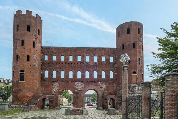 Turijn Italië 2022 Prachtige Porta Palatina Uit Romeinse Tijd Turijn — Stockfoto