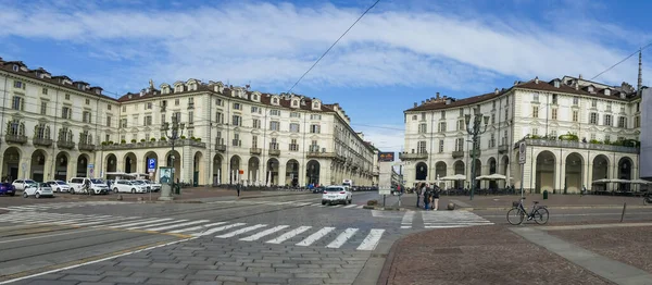 Turim Itália 2022 Vista Angular Praça Vittorio Veneto Turim — Fotografia de Stock