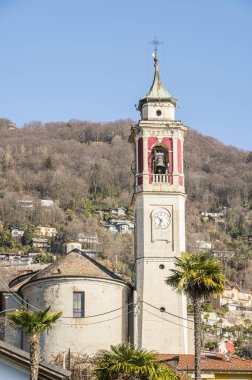 The bell tower and the parish church of Cannero