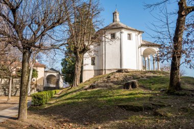 Ghiffa, Italy - 02-05-2022: Beautiful Chapel in the Sacro Monte of Ghiffa