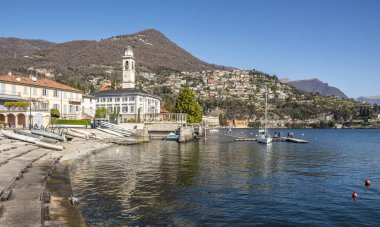 Cernobbio, italy - 03-03-2023: the beautiful promende of Cernobbio