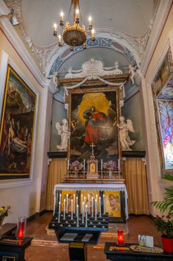 Cernobbio, italy - 03-03--2023: The beautiful Church of  Santa Maria in Cernobbio