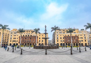 Lima 'nın Ana Meydanı ve Koloni Binalarının Panoramik Görünümü