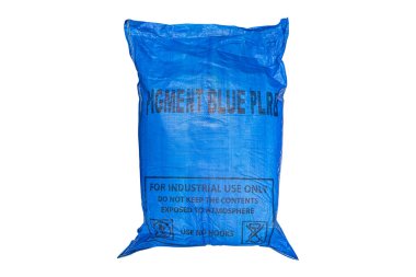 Lima, Peru, 22 Nisan 2023: Endüstri için mavi pudra torbası