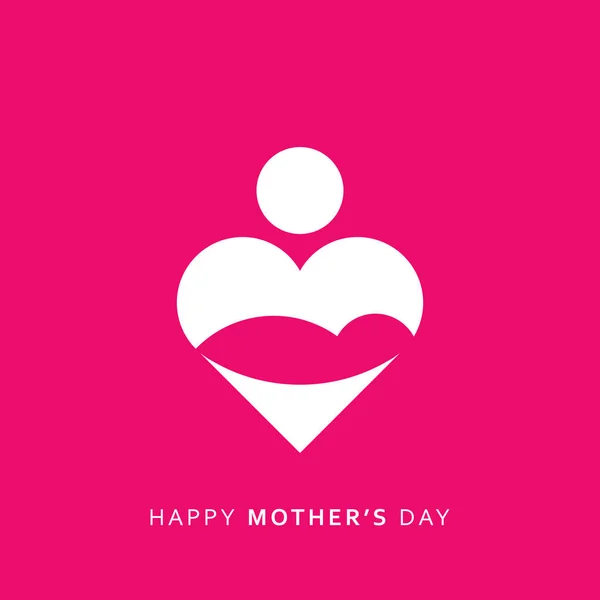 Mother Child Logo Also Mother Day Minimal Greeting Design — Stock Vector