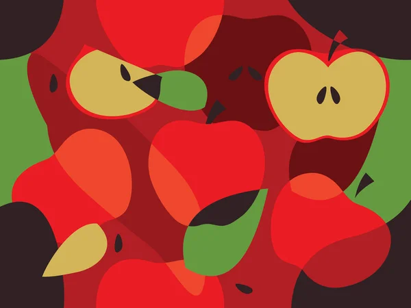 红苹果抽象无缝模式向量 — 图库矢量图片