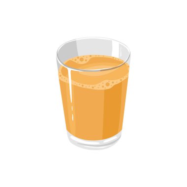 Cam bardak vektör tasarımlı Hint sokak çayı