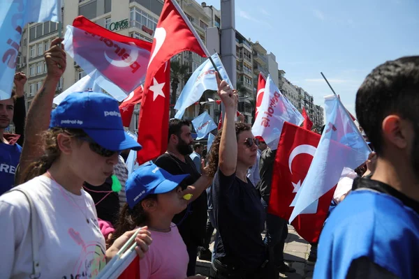 Konak Izmir Turquie 2023 Les Syndicats Les Partis Politiques Célèbrent — Photo