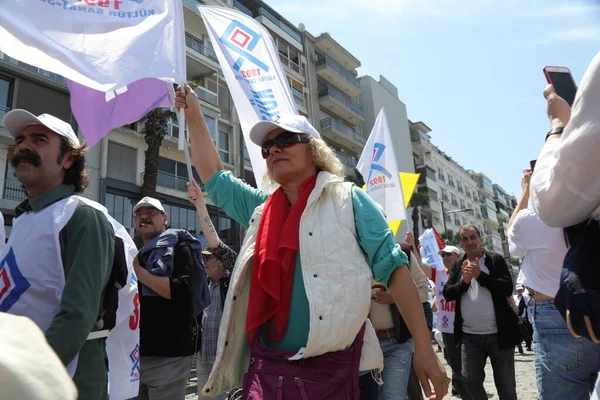Konak Izmir Turquía 2023 Sindicatos Partidos Políticos Celebran Mayo Día — Foto de Stock