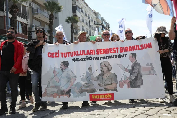 Konak Smirne Turchia 2023 Sindacati Partiti Politici Celebrano Primo Maggio — Foto Stock