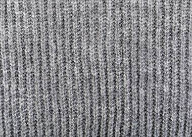 Yün dokusu gri renkte. Geçmişi ve dokusu. Yakın plan..