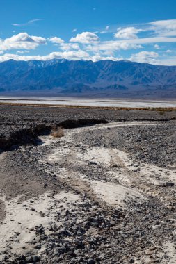 Desert Landscape showing erosional features due to recent flooding in Death Valley Naitonal Park.